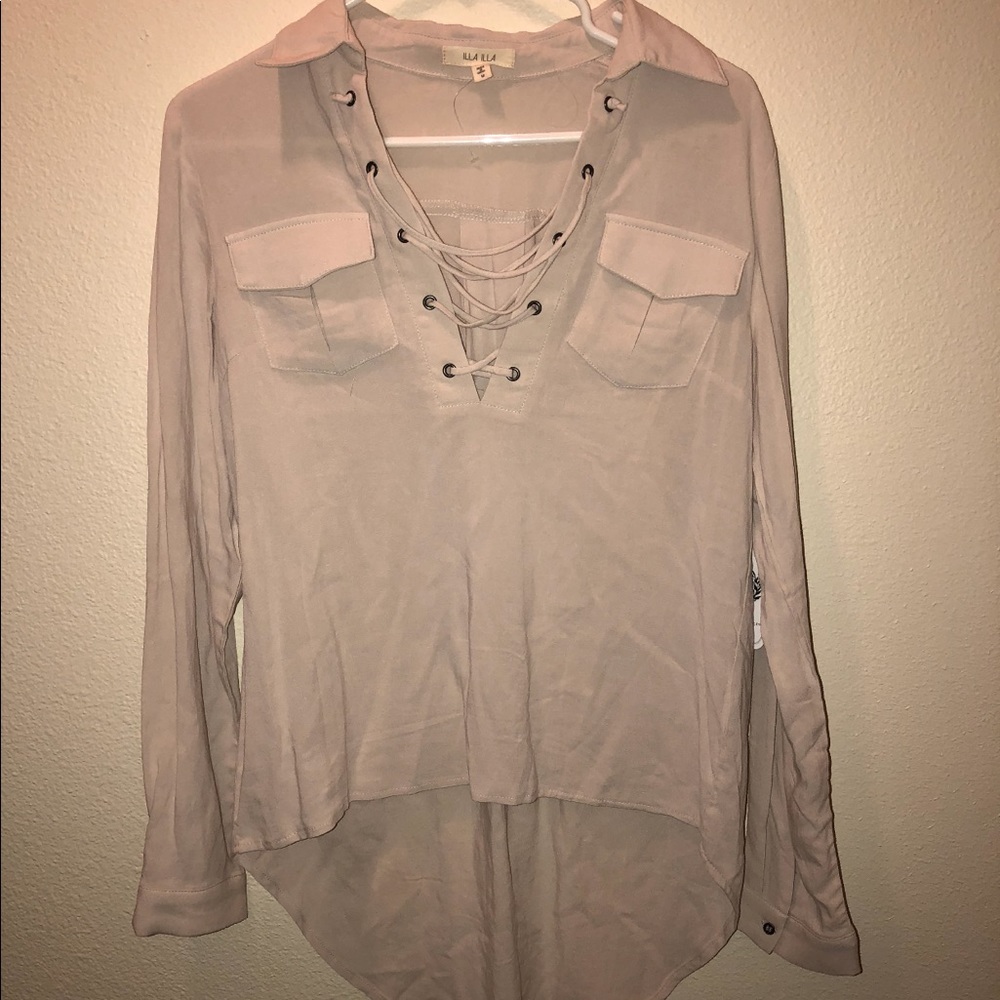 NWT Lace Up Top